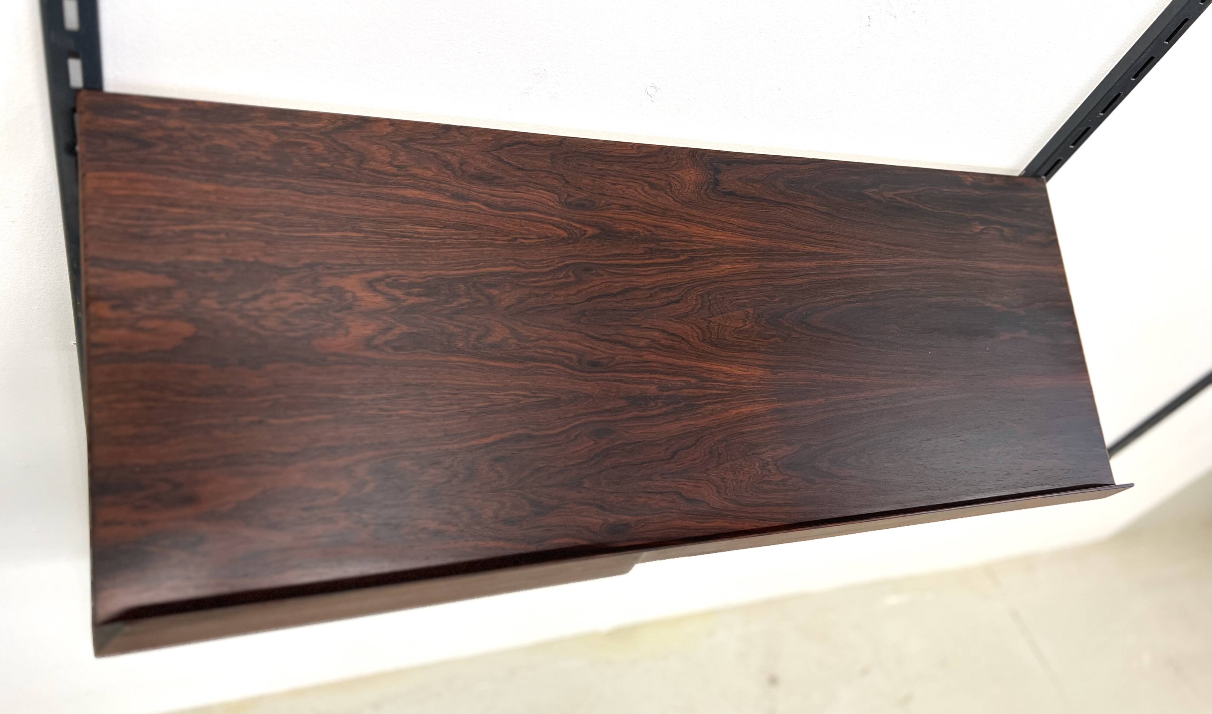 Rosewood Vintage Magazine Shelf By Kai Kristiansen For FM Modular Wall Syst