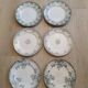 Set of 6 dinner plates in Terre de fer earthenware, blue green color