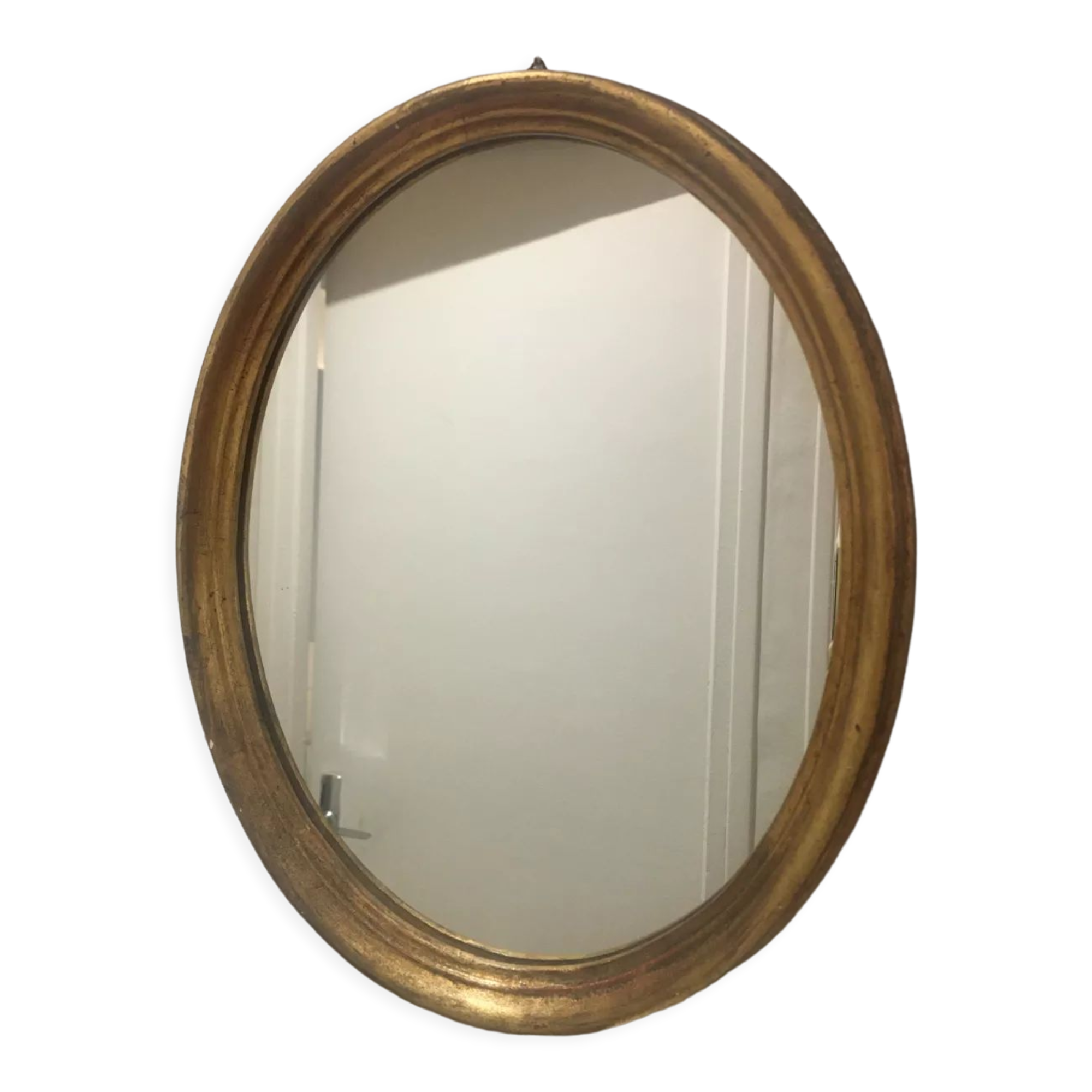 Golden oval mirror 26x32cm