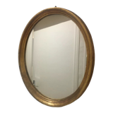 Golden oval mirror 26x32cm