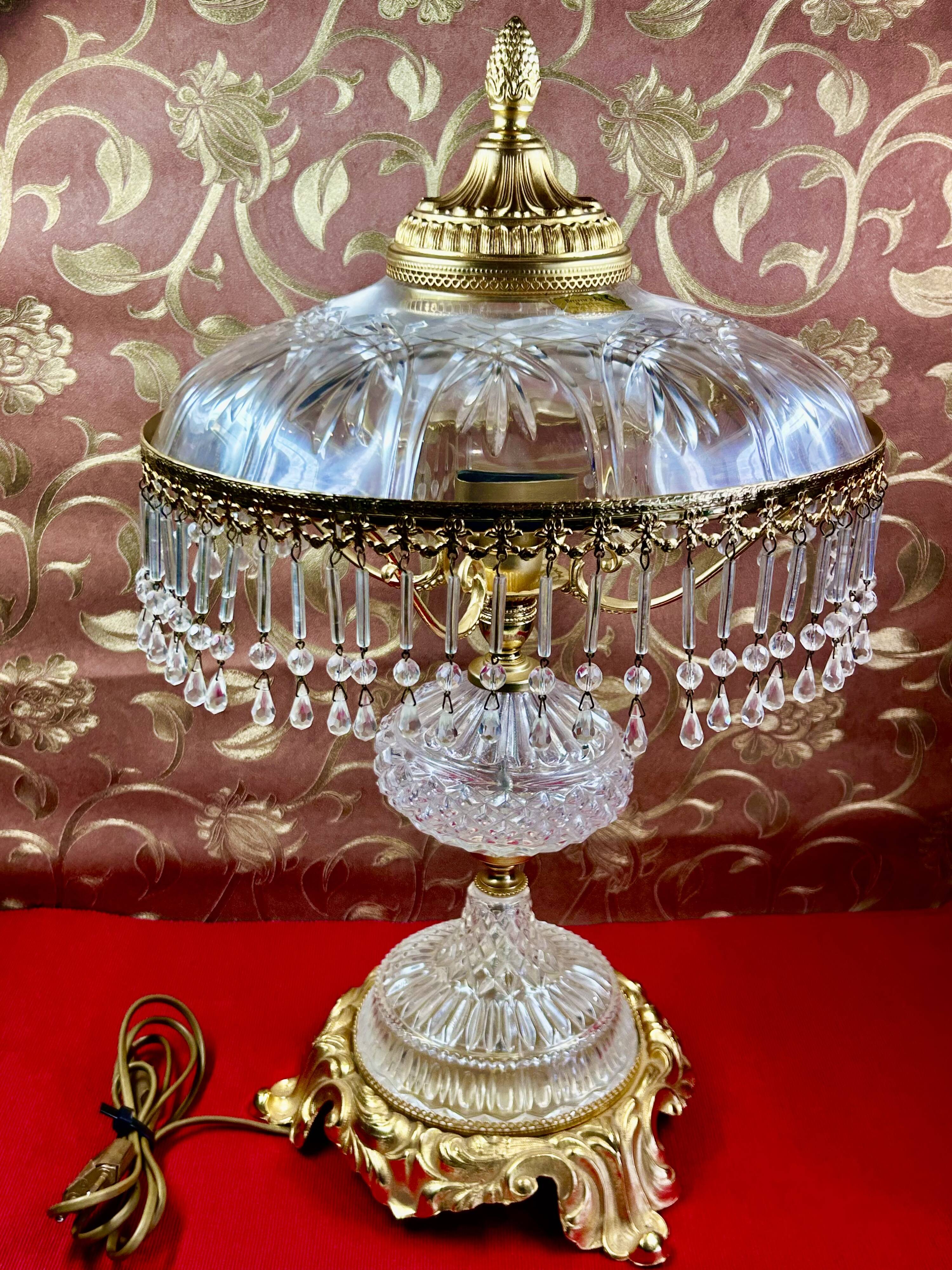 Italian style table lamp, glass artist Charles Balembois, glass & B