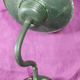 Farmyard lamp, or workshop lamp, gooseneck and shell globe