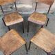 Set of 4 industrial chairs vintage school communities mullca 60s