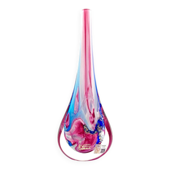 Murano Vase Goutte OBALL - Double Labels - 24k Gold - H30cm - New
