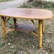 Large coffee table in vintage rattan