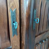 3-door brutalist cabinet in solid elm