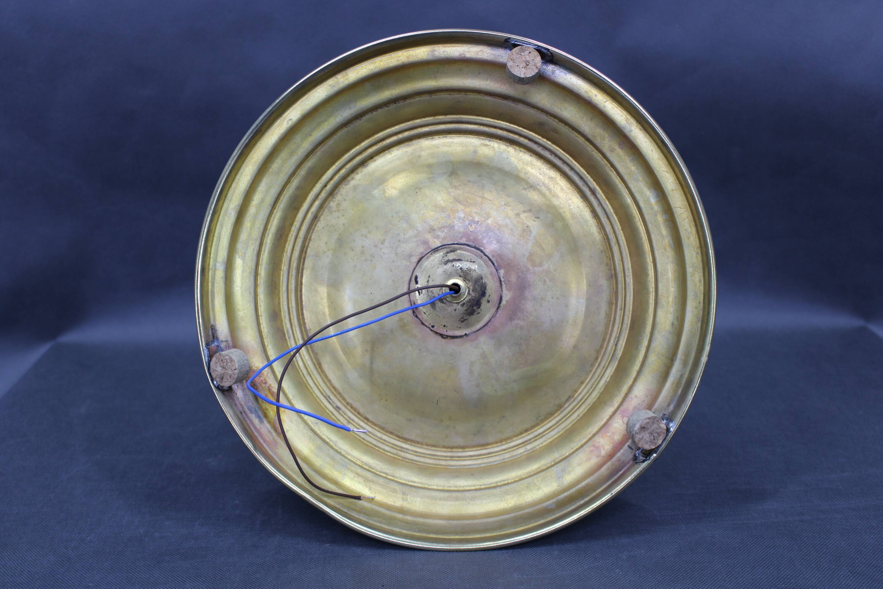 Art Nouveau brass and glass ceiling light, Czechoslovakia, 1930s