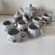 Stoneware tea set with swan decor – Hygge & Lagom spirit