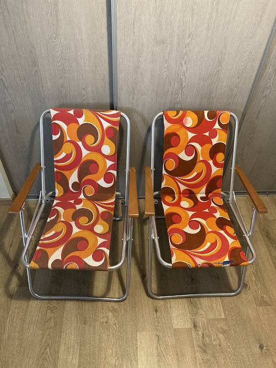 Antique folding camping chairs, 1970s