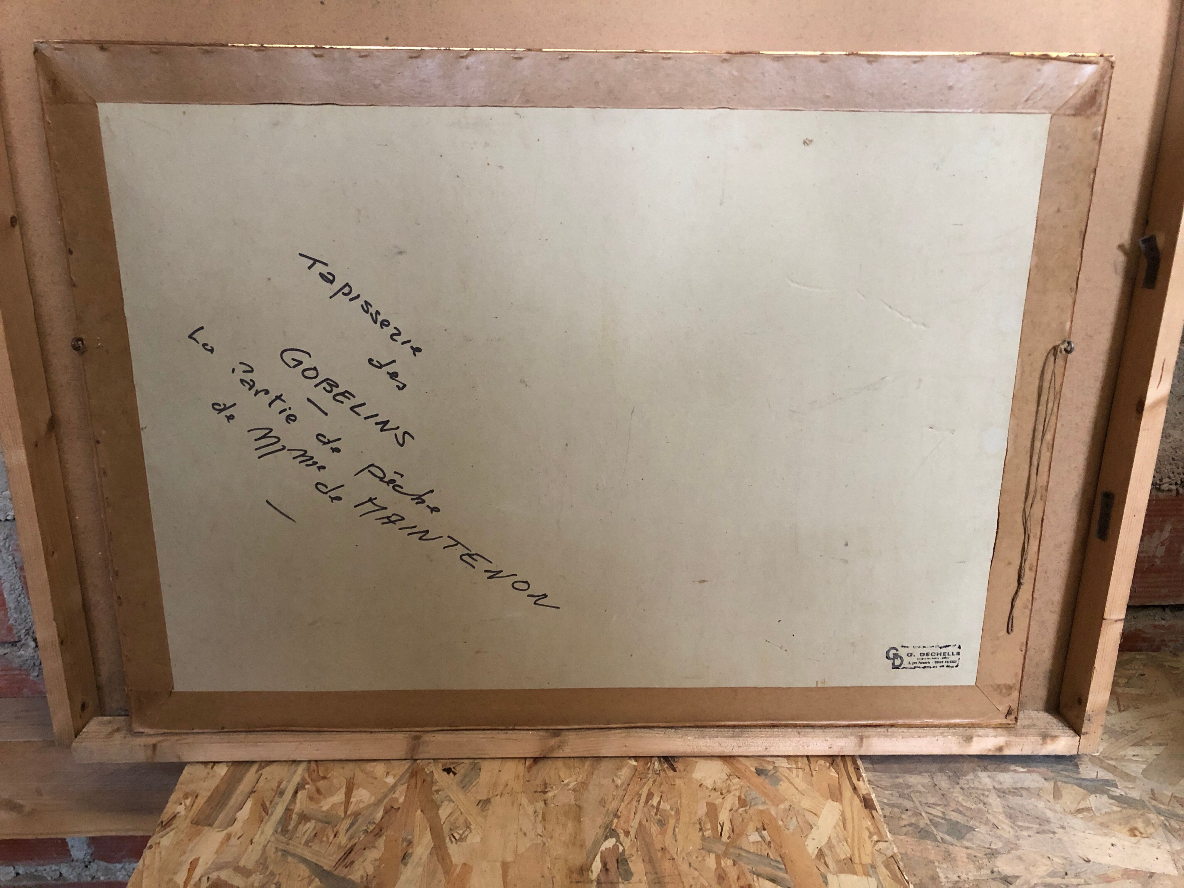 Gobelins tapestry “Mrs. demainnon’s fishing trip” vintage