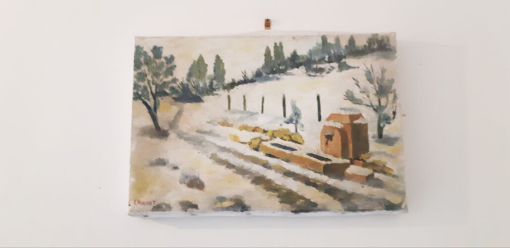 Tableau l huile paysage de neige Selency Tableau l huile paysage de neige Selency