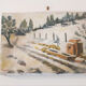 Tableau à l'huile paysage de neige