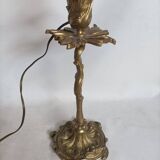 Old small bronze lamp in Louis XV / Rocaille style in working order