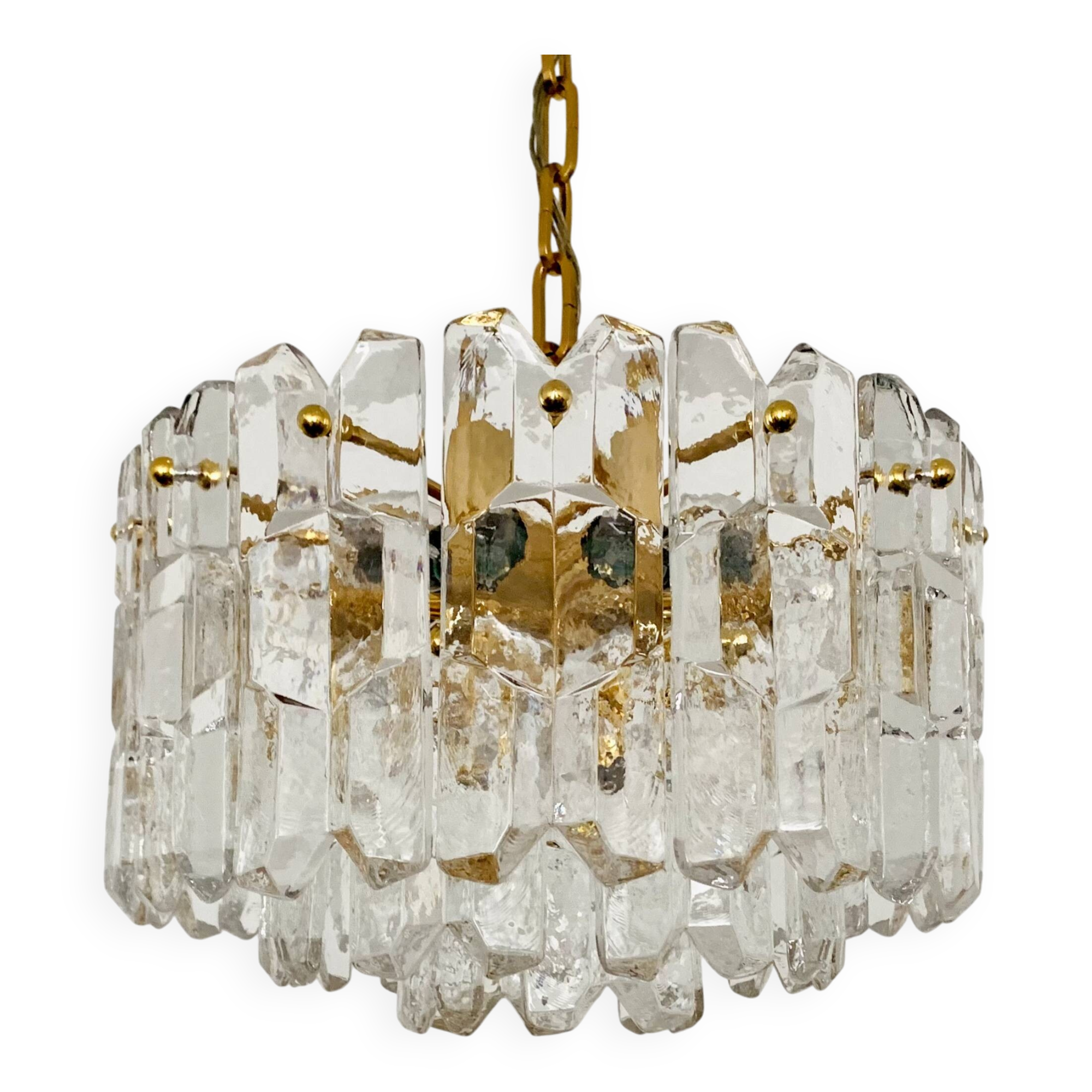 Palazzo Ice Glass Chandelier by J.T. Kalmar
