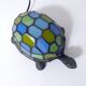 Tiffany style turtle lamp in vintage blue-green glass paste