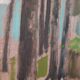 Original mid-century Swedish oil on panel – “Tree Trunks” by Harry Wichmann – dated 1953 – vintage & framed – 69 × 71 cm