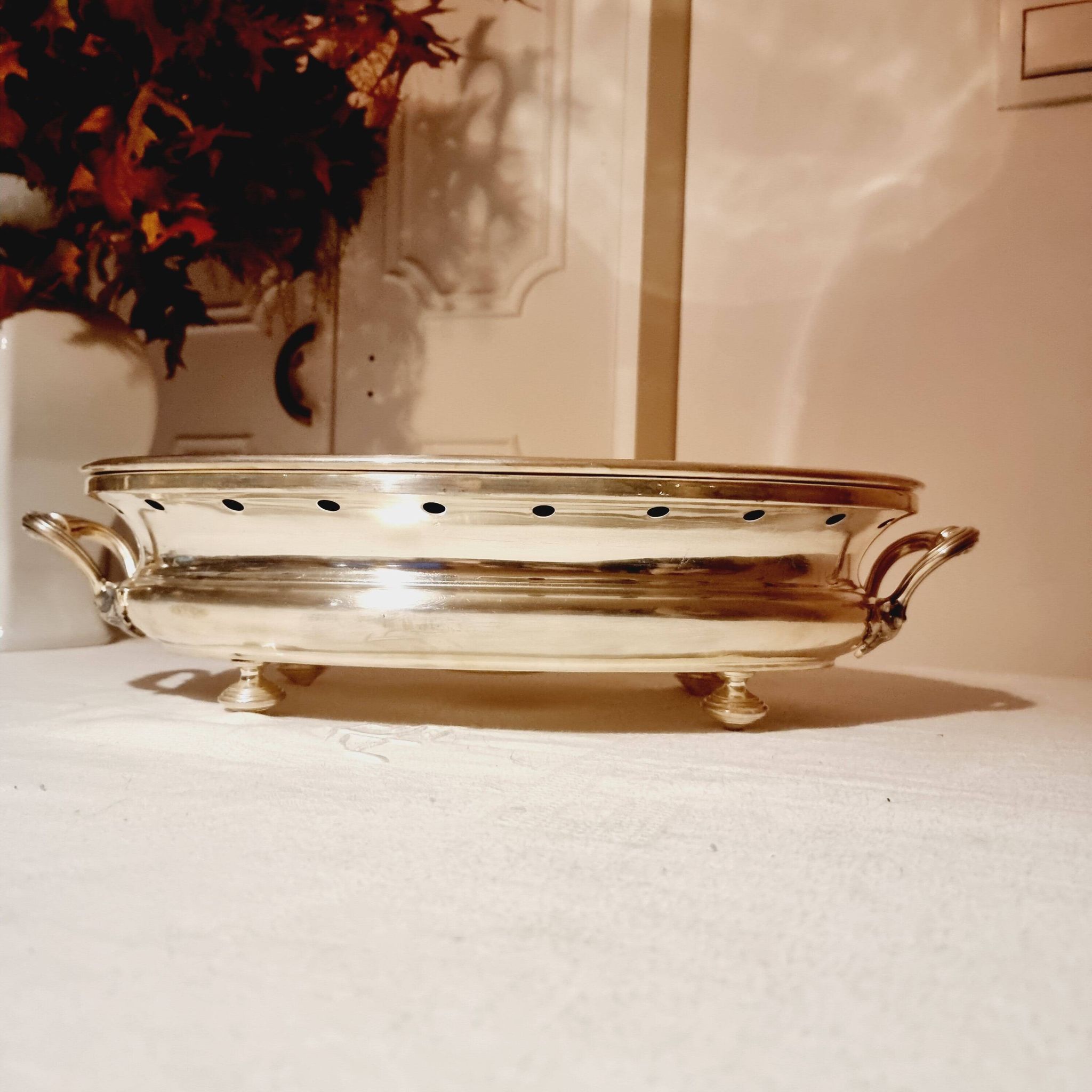 Christofle Plate Warmer Silver Metal large oval format 19th century L'Alfenide et Gallia