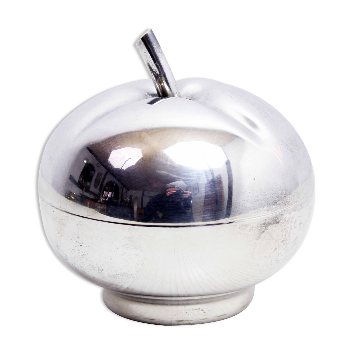 Box "Apple" in silver metal