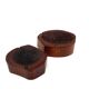 Organic modern set of 2 wood ashtrays, France 1970s