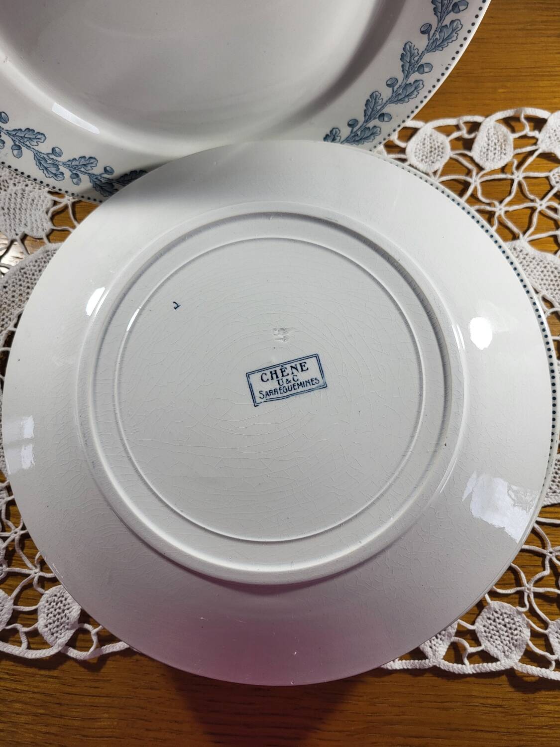 6 assiettes plates Sarreguemines Modèle chêne