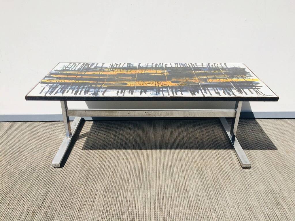 Belarti tiled coffee table. Vintage 60s