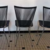 Set of black scoubidou chairs