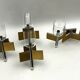 Mid-Century Modern set of eight brass and chrome sconces by Sciolari. Italy 1970s