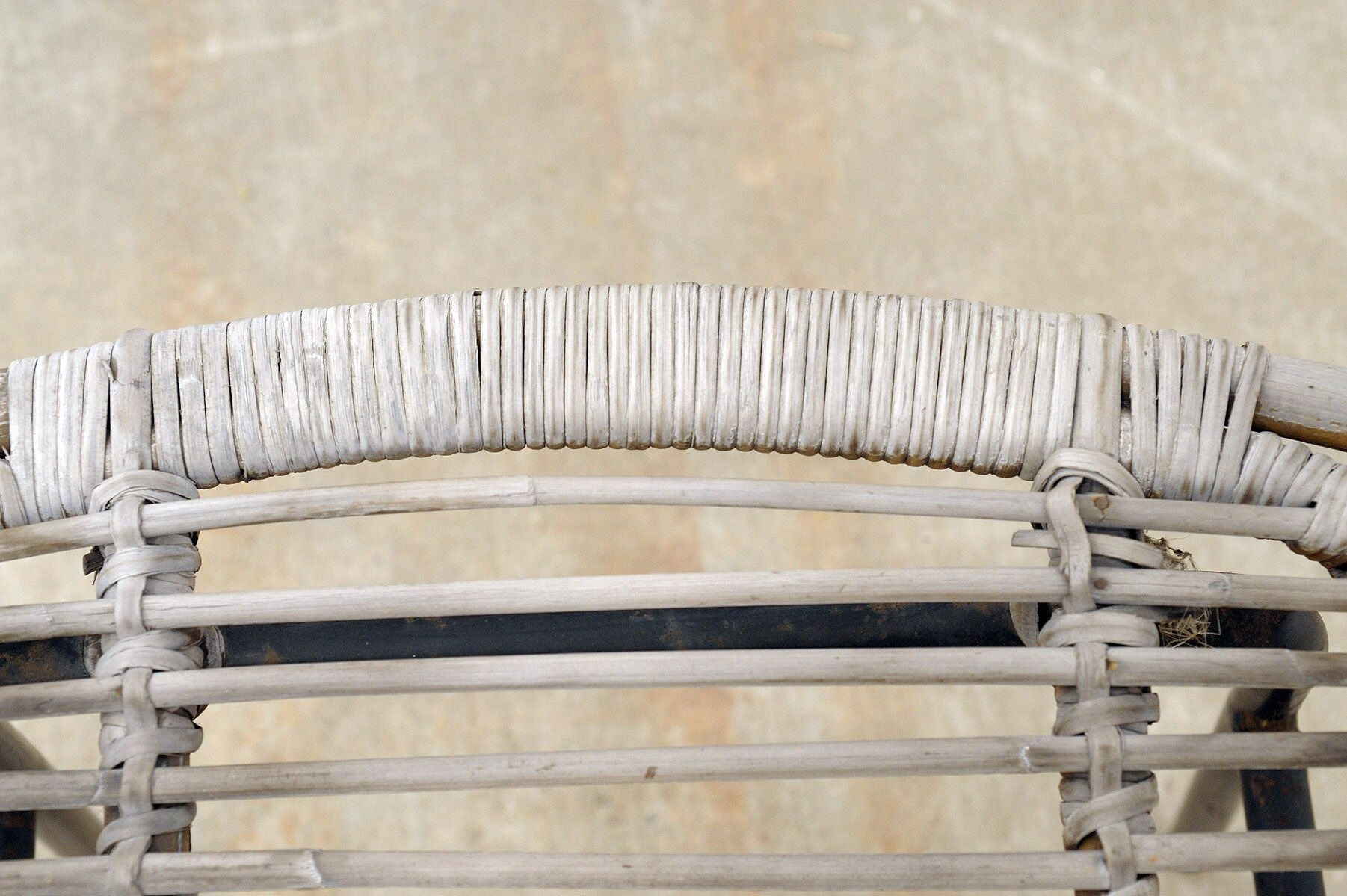 Mid century rattan stool by Alan Fuchs for Uluv 1960´s Czechoslovakia