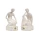 Set serre-livres homme et femme art déco style royal delft 19cm