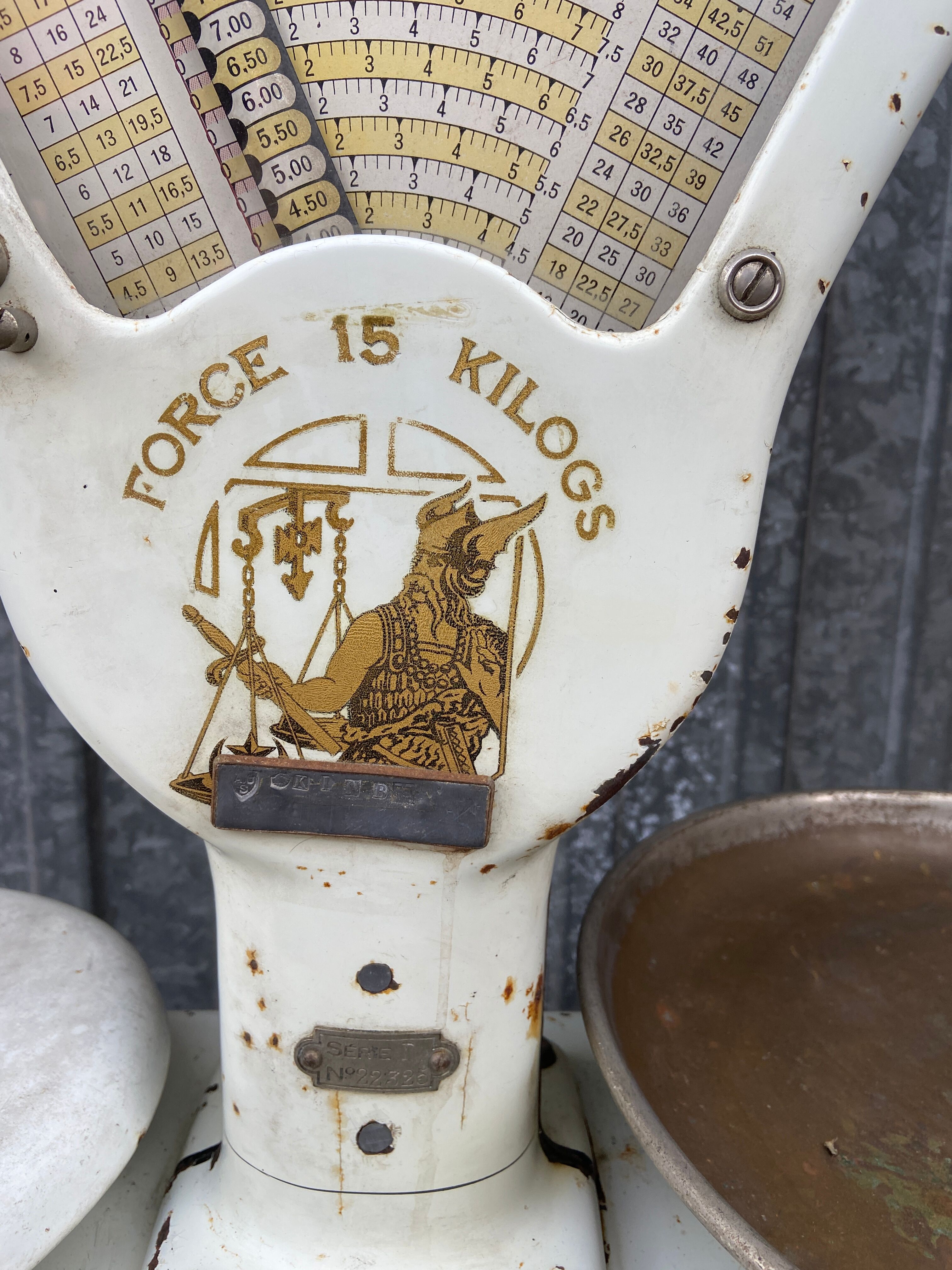 large grocer's scale Old Duchesne Vintage 1950