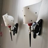 Pair of vintage torch sconces