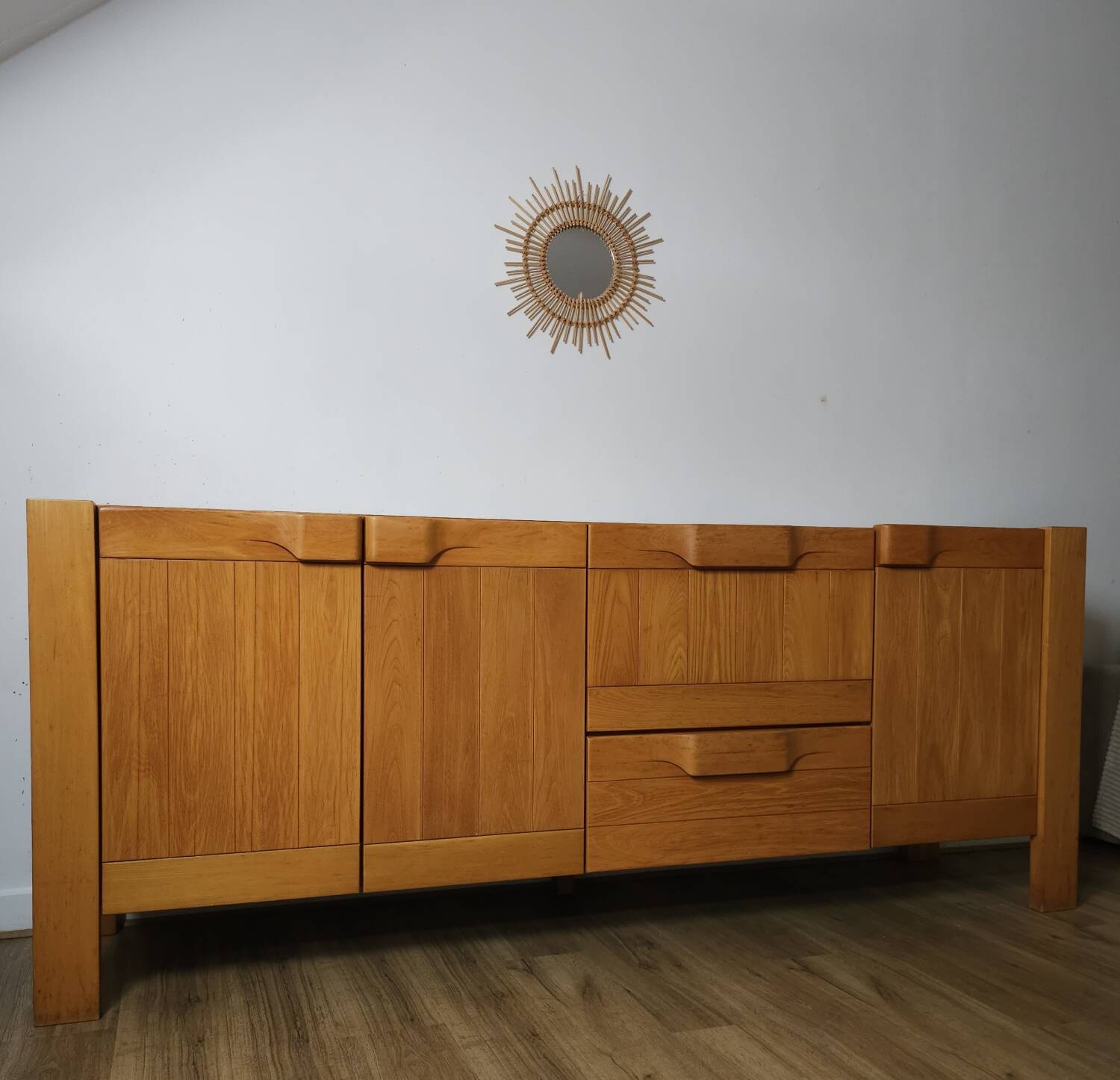 Solid Elm Buffet – Maison Regain, 1970s