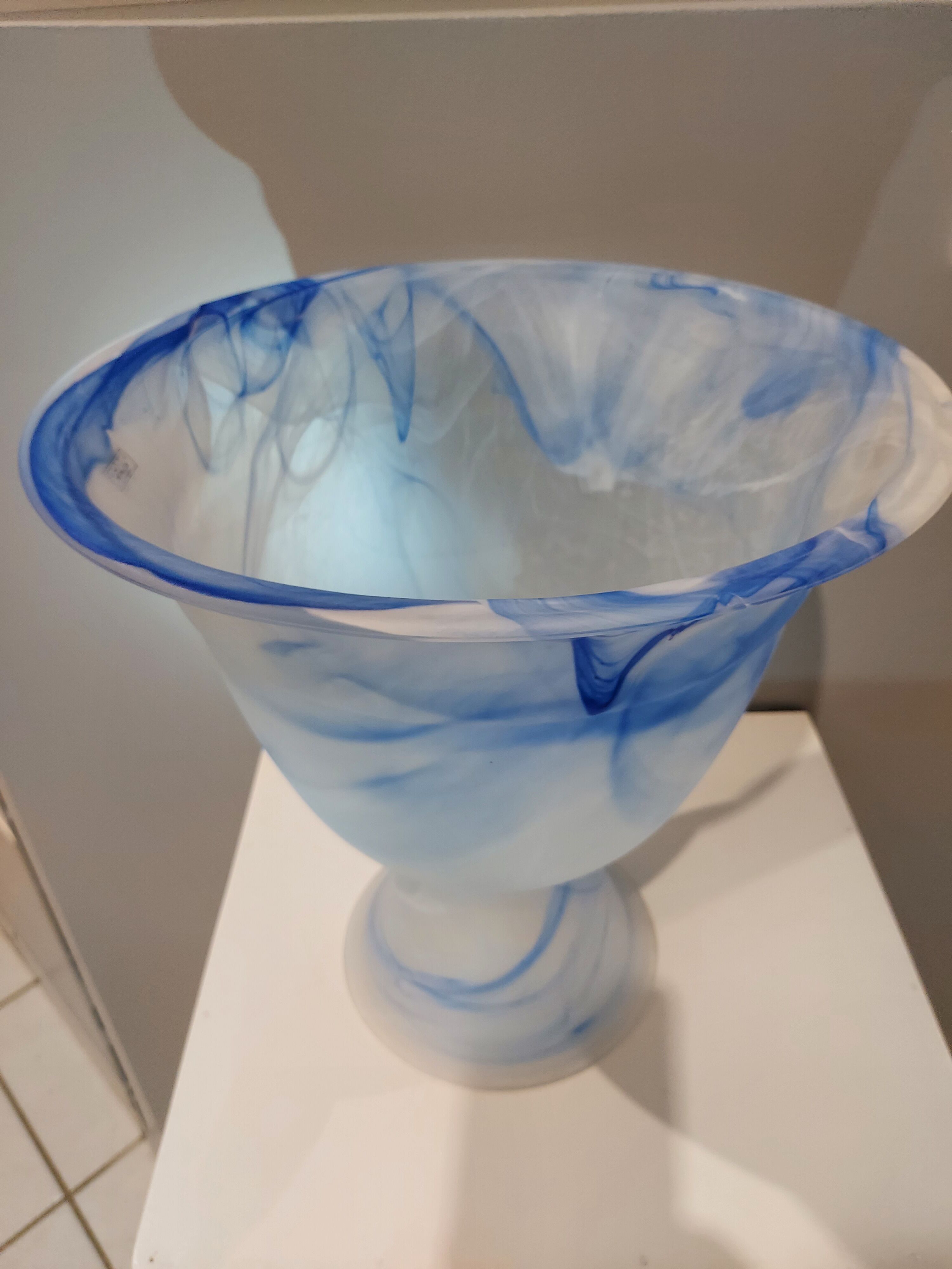 Large vase cut glass paste Vintage Murano 1970