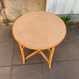 Table en rotin vintage