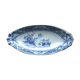 Beurrier, ravier oval signed Creil Montereau model YEDO in blue