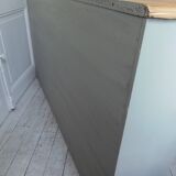 Furniture, vintage bookcase re-enchanted in verdigris, wooden top.