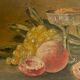 1930s french oil painting on wood, still life with fruits and vegetables