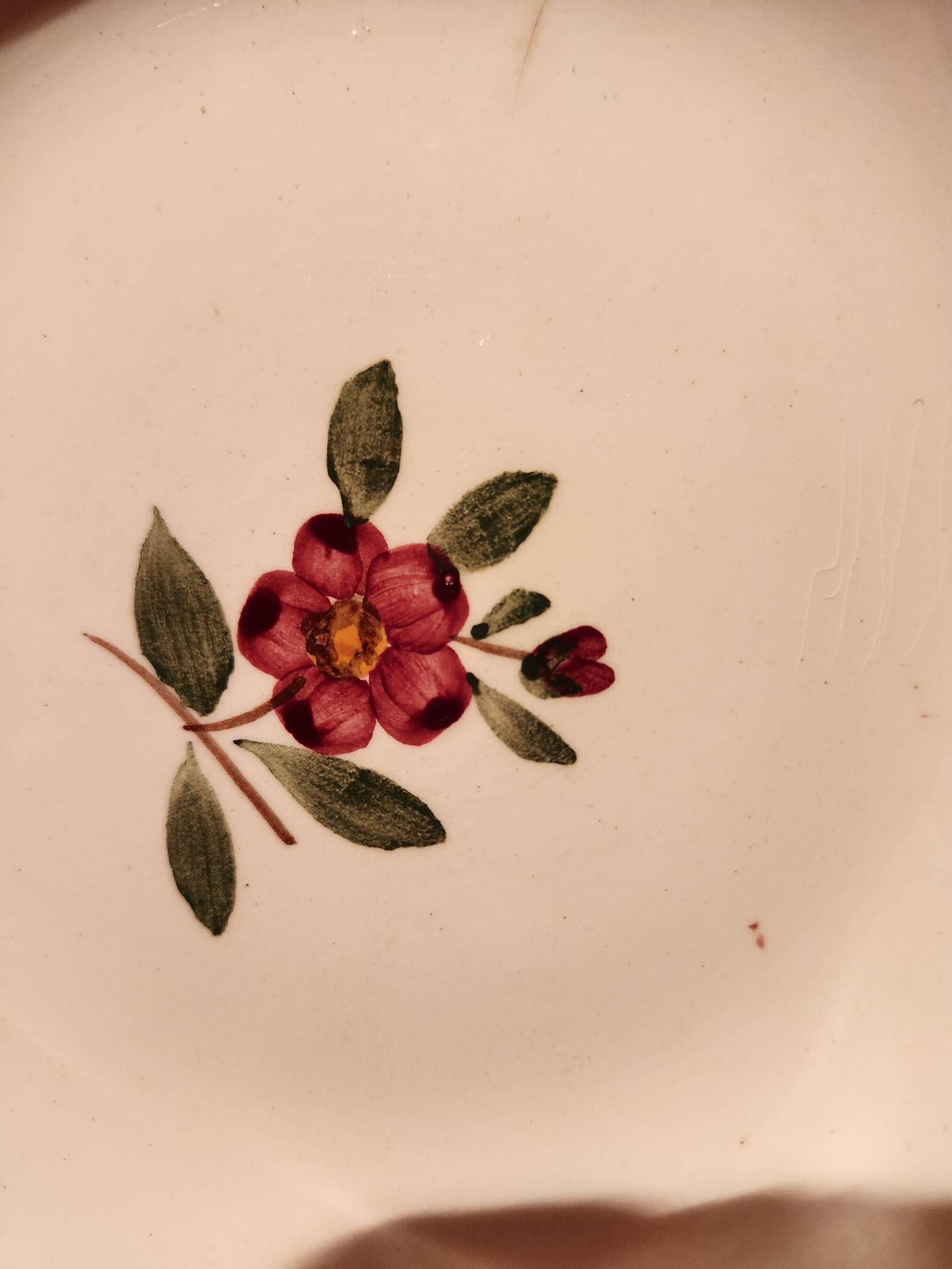 12 deep plates Armelle Sarreguemines hand-painted