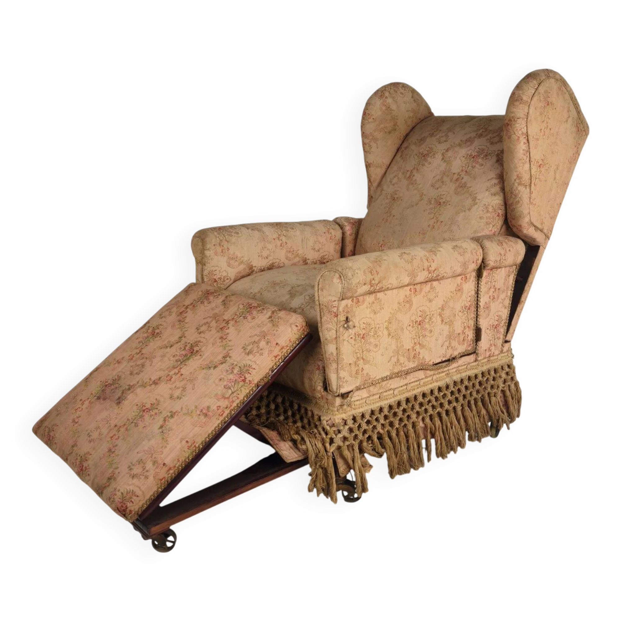 Antique English Carter’s Library Chair on Castors
