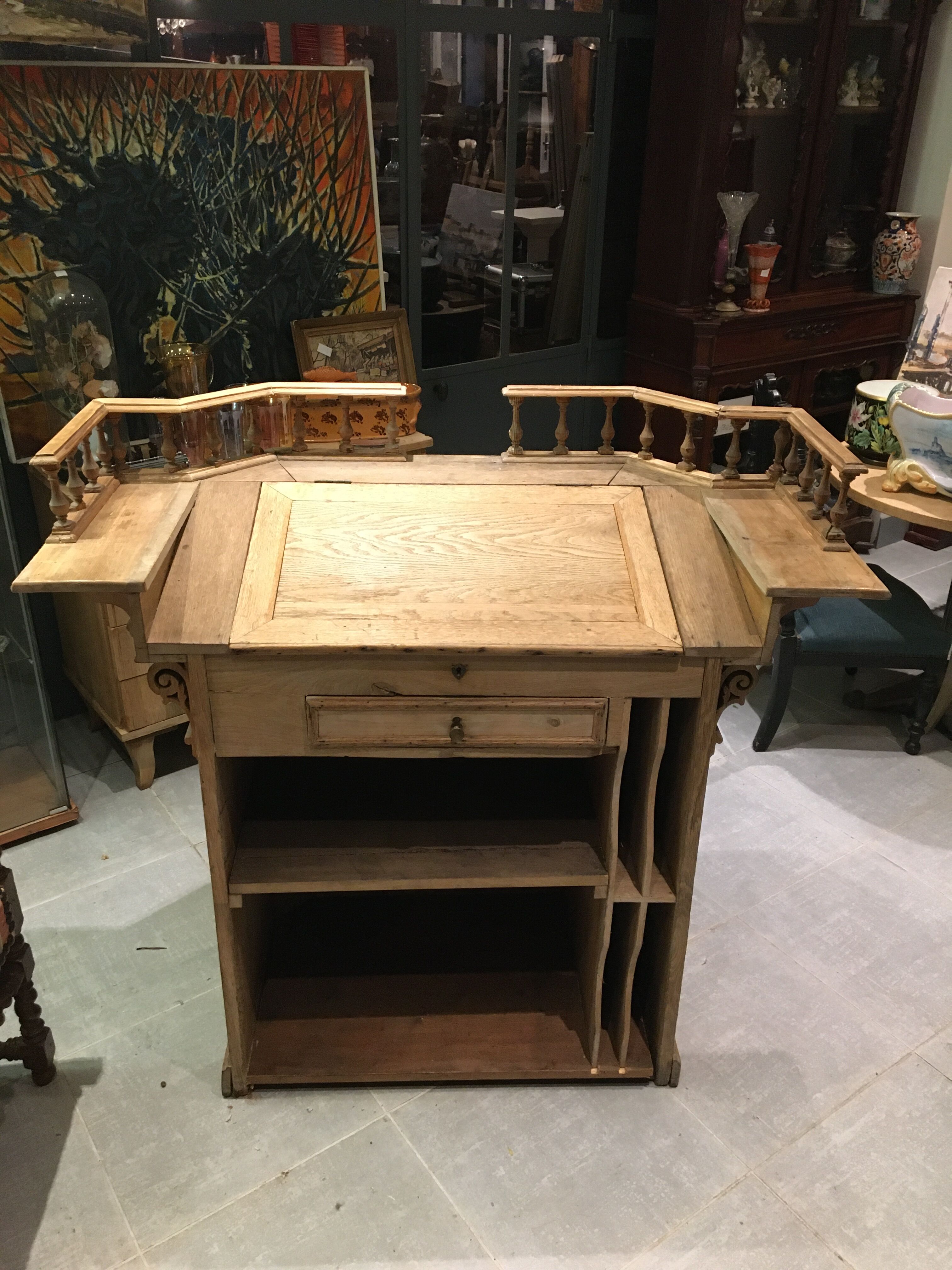 Oak counter and pin stripped metier furniture