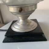 Old art deco molded glass table lamp