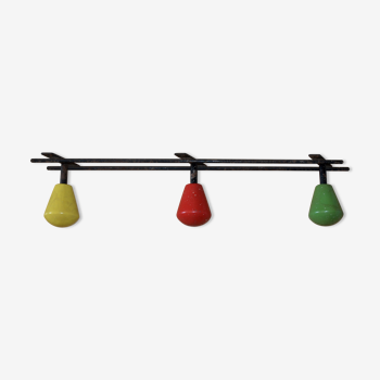 Coat hooks balls yellow red & green 50s