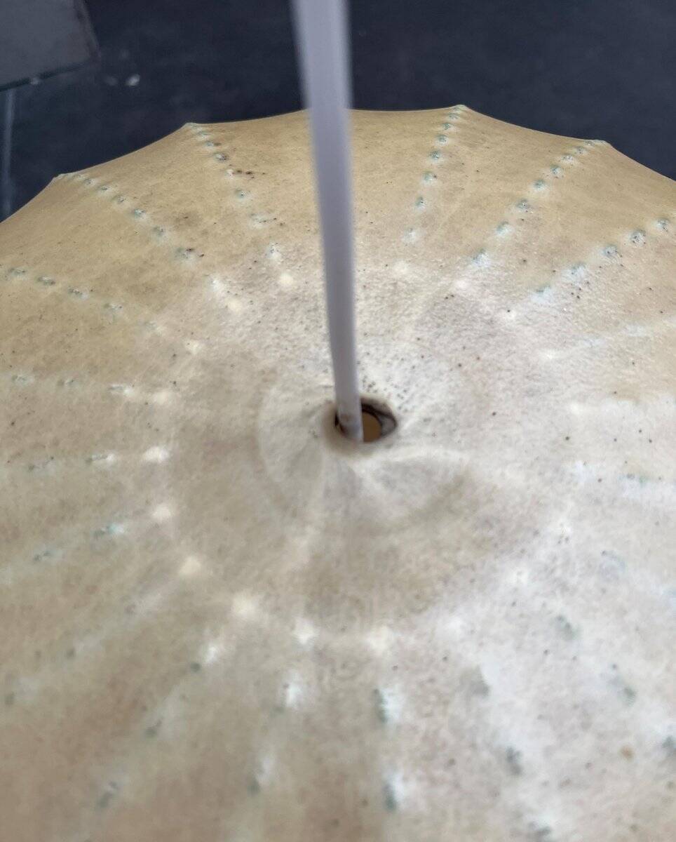 Modern mid-century German cocoon pendant lamp by Friedel Wauer for Goldkant Leuchten, 1960s.