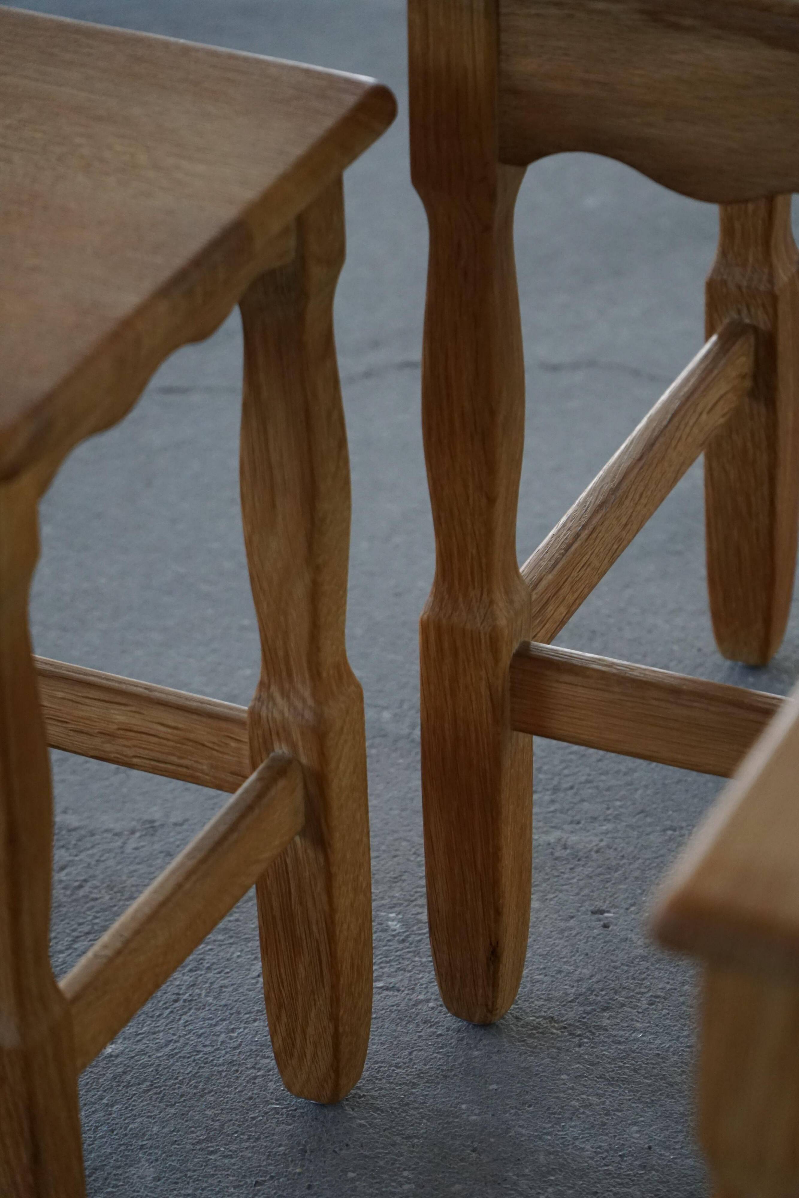 Nesting tables in oak, made by a Danish cabinetmaker, mid-century modern, 1960s.