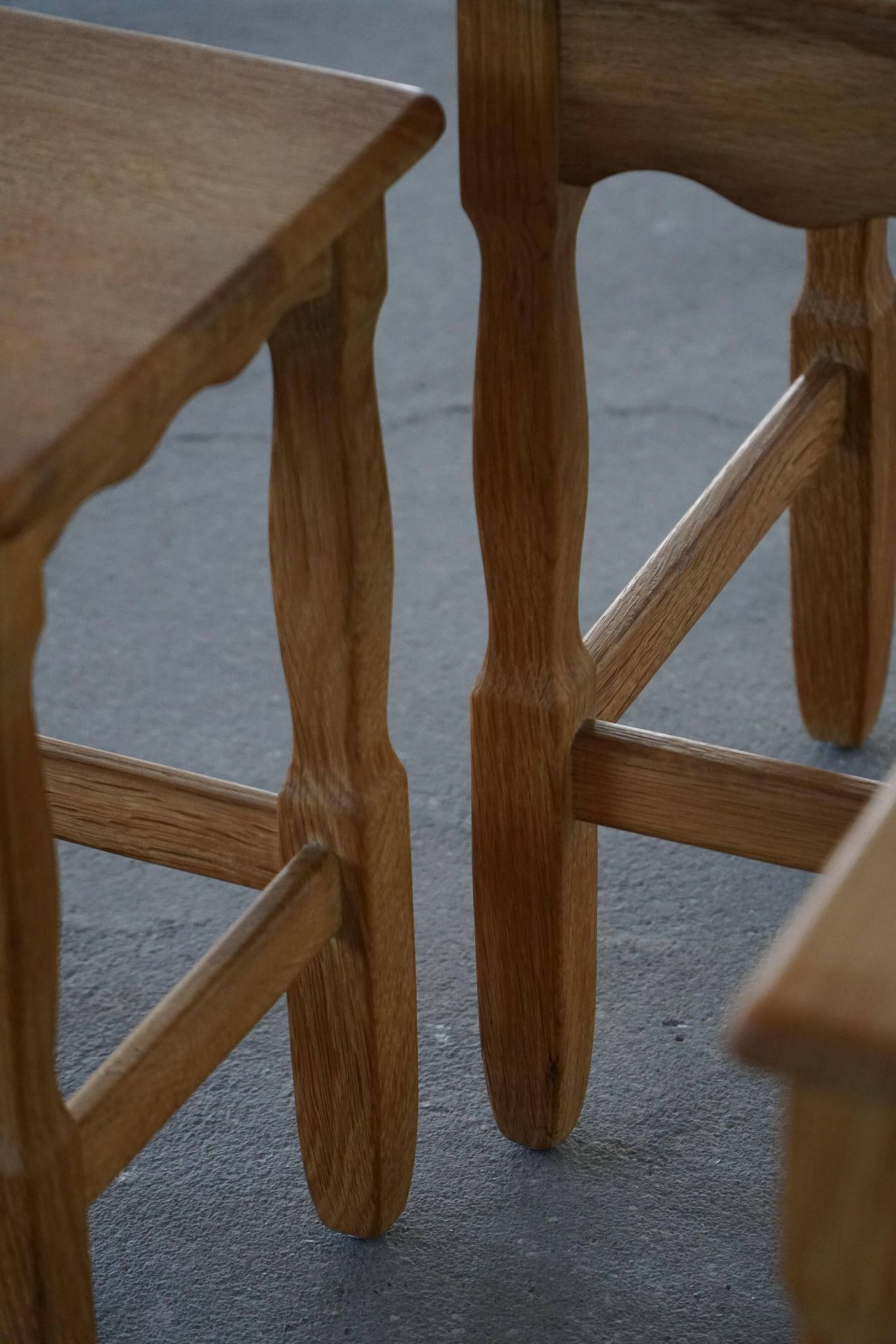 Nesting tables in oak, made by a Danish cabinetmaker, mid-century modern, 1960s.