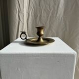 Antique gold hand candlestick with a handle fixed by 3 rivets H8 D13