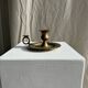 Antique gold hand candlestick with a handle fixed by 3 rivets H8 D13