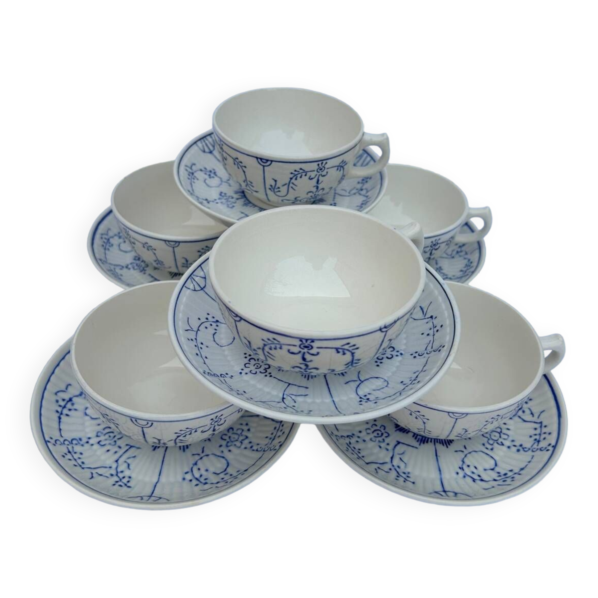 Set of 6 Copenhagen coffee cups Boch Frères