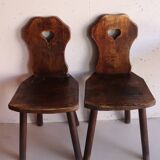 Pair of antique Alsatian wooden chairs
