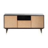 Black mirror enfilade in natural fiber